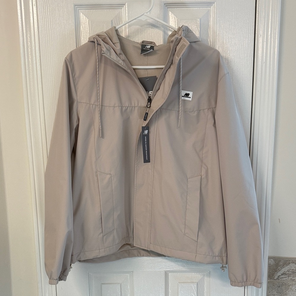 New Balance Light Tan Hooded windbreaker Jacket (New with tags)